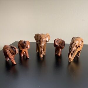 Decorative Hand Carved Wooden Elephants